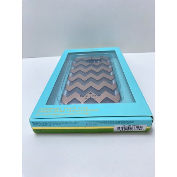 Kate Spade Samsung S7 Edge Case Hardshell Cover Chevron Rose Gold Clear - Picture 3 of 6